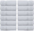 WhiteClassic Luxury Cotton Washcloths - Large Hotel Spa Bathroom Face Towel | 12 Pack | White