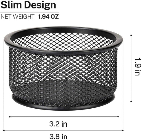 MaxGear Paper Clip Holder Mesh Paper Clip Holders Paperclip Holders Paper Clip Dispenser for Desk Paper Clip Organizer Office Binder Clip Holder Black, 4 Pack