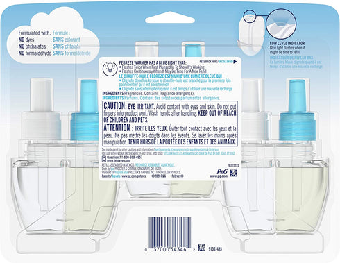 Febreze Plug in Air Fresheners, Linen & Sky, Odor Eliminator for Strong Odors, Scented Oil Refill (3 Count)