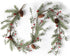 LOHASBEE Artificial Christmas Garland, 5 Feet Pine Cone Boxwood Garland with Red Berries, Bells Glitter for Christmas Indoor Outdoor Garden Gate Front Door Home Wall Window Stair Decor