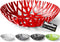 Mueller Fruit Basket, Decorative Fruit Bowl, Fruit and Vegetables Holder for Counters, Kitchen, Countertop, Home Decor, European Made, Red