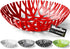 Mueller Fruit Basket, Decorative Fruit Bowl, Fruit and Vegetables Holder for Counters, Kitchen, Countertop, Home Decor, European Made, Red