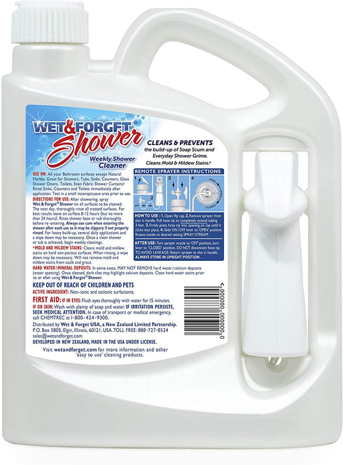 Wet & Forget Shower Cleaner Weekly Application Requires No Scrubbing, Bleach-Free Formula, 64 OZ. Ready to Use