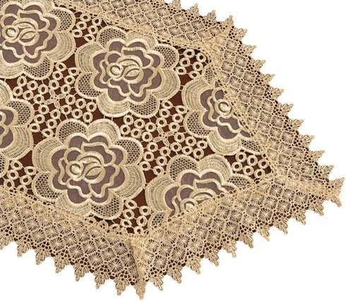 Simhomsen Beige Lace Table Runners Dresser Scarves Embroidered Rose 16 — 54 Inch