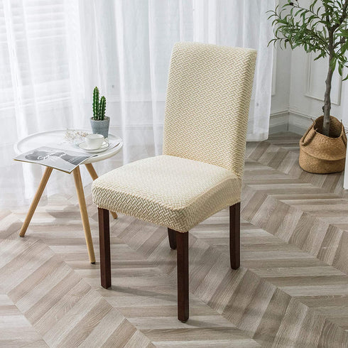 Genina Chair Covers for Dining Room Set of 4 Chair Covers Dining Chair Slipcovers Stretch Kitchen Parsons Chair Covers,Beige