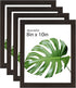 Picture Frame 8 x 10in Black Wood Poster Frame, Display Pictures 5 x 7 with Mat for 8 x 10 with Mat, Wall Gallery Photo Frames, 4 Pack