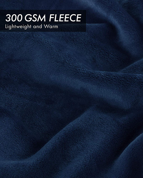 Utopia Bedding Fleece Blanket Queen Size Navy 300GSM Luxury Bed Blanket Anti-Static Fuzzy Soft Blanket Microfiber