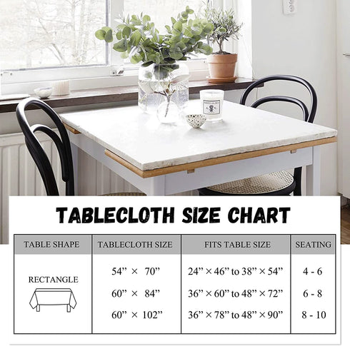 KGORGE Waterproof Linen Tablecloth Rectangle, Spillproof Wrinkle Free Rustic Wipeable Table Cover for Kitchen Coffee Buffet Banquet Table, 60 x 84 inch, Tassel, Seats 6 to 8