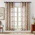 Top Finel Floral Sheer Curtains 72 Inches Long for Living Room Bedroom Grommet Voile Window Curtains, 2 Panels, Brown