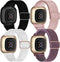UHKZ 4 Pack Elastic Nylon Bands Compatible with Fitbit Versa 3/Fitbit Sense,Stretchy Fabric Sport Band for Fitbit Versa Smart Watch for Women Men,Black/Rose Pink/White/Smokey Mauve