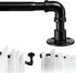 SOUMNS Industrial Curtain Rods, Rustic Pipe Curtain Rods for Windows 32 to 45 inch, 1 Inch Diameter Adjustable Telescoping Wrap Around Curtain Rod Set for Wall and Ceiling, Indoor&Outdoor, Black