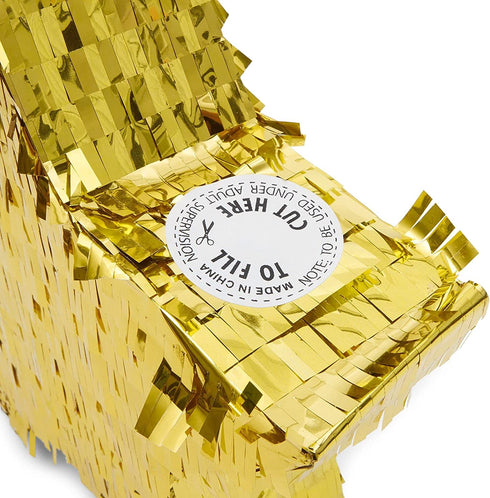 Small Gold Foil Star Pinata for Kids Birthday Party, Baby Shower (13 x 13 x 3 In)