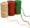 Christmas Baker’s Jute Twine, 3 Rolls of Red, Green and Natural Holiday Decorative String for Arts 'n' Crafts, Packing, Wrapping and Party Supplies, 450 Feet by Gift Boutique