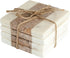Creative Co-Op Square Marble Coasters with Jute String (Set of 4 Pieces) Glasses and Bar Tools, Brown, 4 Count