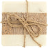 Creative Co-Op Square Marble Coasters with Jute String (Set of 4 Pieces) Glasses and Bar Tools, Brown, 4 Count