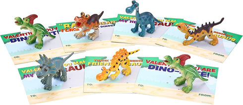JOYIN 28-Count Valentines Day Gifts Cards, Valentine's Greeting Cards for Kids with Dinosaur Toys Valentine Classroom Exchange Party Favor Toy