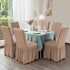 CHUN YI Stretchy Universal Easy Fitted Dining Chair Cover Slipcovers with Skirt, Removable Washable Furniture Chair for Kids Pets Home Ceremony Banquet Wedding Party(2Pcs,Dark Khaki)