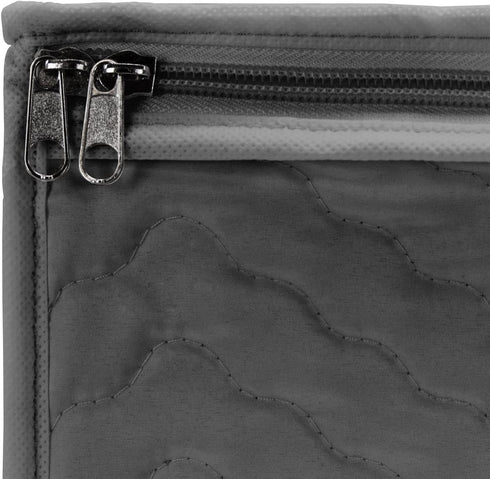 Sorbus Stemware Storage Chest - Deluxe Quilted Case with Dividers - Service for 12 - Great for Protecting or Transporting Wine Glasses, Champagne Flutes, Goblets, and More (Storage Glass - Gray)