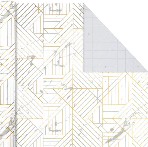 Hallmark Premium Wrapping Paper Bundle with Cut Lines on Reverse - Marble, Sparkly Black, Antiqued Marigold (3-Pack: 85 sq. ft. ttl.) for Christmas, Graduations, Birthdays, Weddings, Bridal Showers