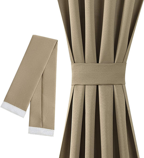 Sun Zero Barrow Energy Efficient Door Panel Curtain with Tie Back, 54" x 72", Taupe