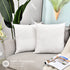 LisBiya Linen Throw Pillow Covers 18 x 18 White Decorative Textured Square Pillow Case for Sublimation Farmhouse Bed 4 Pack