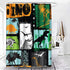Emvency 72"x72" Shower Curtain Waterproof Bathroom Home Decor Shark Dino Pattern for Original Design with Dinosaur Grunge for Boys Kids Summer Polyester Fabric Adjustable Hooks Set
