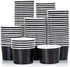 Paper Ice Cream Cups - 50-Count 9-Oz Disposable Dessert Bowls for Hot or Cold Food, 9-Ounce Party Supplies Treat Cups for Sundae, Frozen Yogurt, Soup, Black