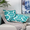 Teal Farmhouse Embroidered Decorative Pillow Covers Morocco Boho Diamond Couch Sofa Throw Cushion Cases Living Room Pillowcases,Pack 2,18x18