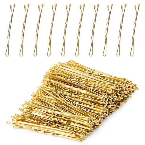 Laicky Bobby Pins, 200Count Blonde Hair Pins Hairpins with Box for Women Lady Girls Kids Hair Pin Invisible Wave Hairgrip Barrette Hairclip Bulk Hair Accessories (Blonde,2.2 Inch)