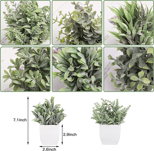 Der Rose 6 Packs Fake Plants Small Artificial Plants for Modern Farmhouse Decor