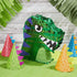 Small Green Scary T-Rex Dinosaur Pinata for Birthday Party (11 x 12.9 x 3 In)