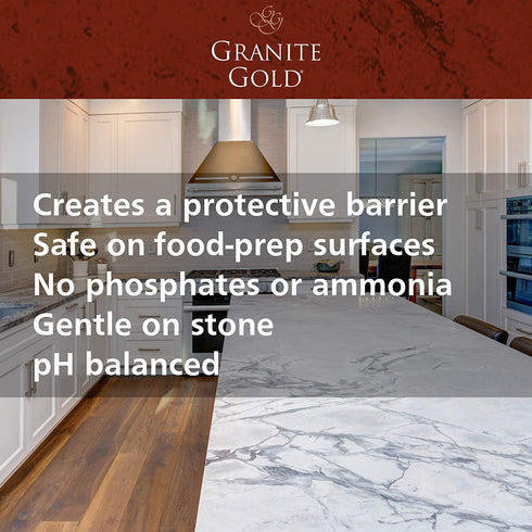 Granite Gold Sealer Wipes Water-Based Sealing to Preserve and Protect Granite, Marble, Travertine, Natural Stone Countertops-Made in the USA, 6 Count, White