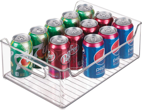 iDesign Plastic Fridge and Freezer Storage Organizer Bin With Handles, Clear Container for Food, Drinks, Produce Organization, BPA-Free , 10" x 5" x 14", Clear