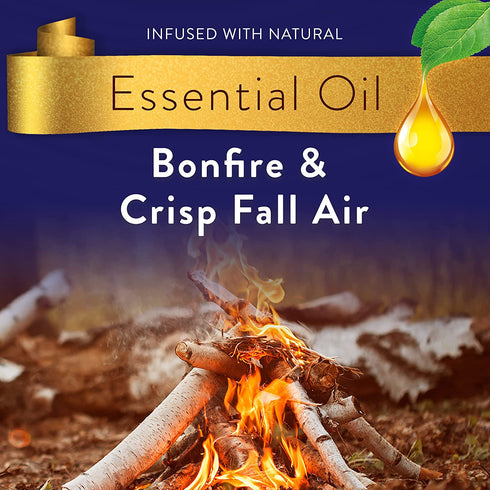 Air Wick Plug in Scented Oil 5 Refills, Bonfire and Crisp Fall Air, Essential Oils, Air Freshener