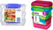 Sistema KLIP IT Collection Sandwich Box 1.9 Cup Compact Food Storage Container, 3 Pack, Clear/Blue & Lunch Collection Food Storage Containers, 1.6 Cup, 3 Pack, Blue/Green/Pink | Great for Meal Prep