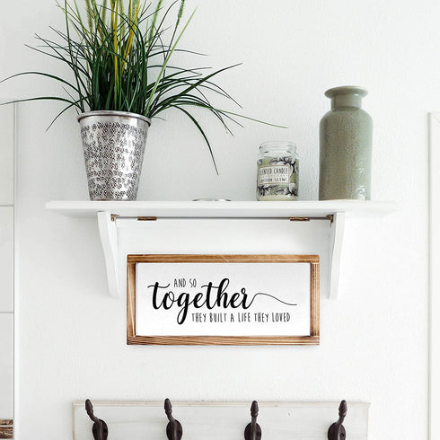 Together They Built A Life They Loved Sign 8x17 Inches, Farmhouse Love Signs For Home Decor, And So They Built A Life They Loved Rustic Wooden Love Signs, Wall Decor Love Signs, Love Decor For Bedroom