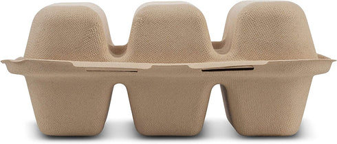 Pulp Fiber Tri Compartmental Taco Holder Disposable Size 8? x 7? x 3" Keeps Taco Upright By MT Products (15 Pieces)
