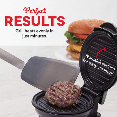 Dash Mini Maker Portable Grill Machine + Panini Press for Gourmet Burgers, Sandwiches, Chicken + Other On the Go Breakfast, Lunch, or Snacks with Recipe Guide - Black