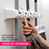 Berry Ave Broom Holder and Garden Tool Organizer Rake or Mop Handles Up to 1.25-Inches (White, 1pk)