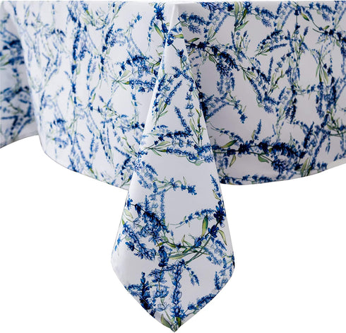 YONGLIU Rectangle Blue and Green Floral/Flower Printed Tablecloth Polyester Washable Indoor Outdoor Spillproof Table Cloth Cover for Dining Room Parties Patio Thanksgiving Birthday ( 55"X55"Square)