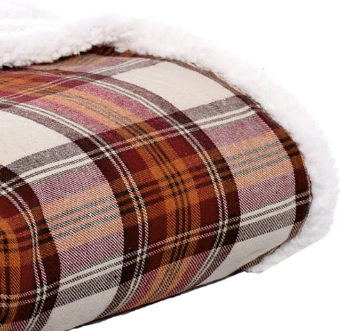 Eddie Bauer - Plush Sherpa Fleece Throw - Soft & Cozy Reversible Blanket, Ideal for Travel, Camping, & Home, Edgewood Red