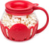 Ecolution Patented Microwave Micro-Pop Popcorn Popper, Borosilicate Glass, 3-in-1 Lid, Dishwasher Safe, BPA Free, 1.5 Quart Snack Size, Red.