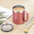 2 Pack Stainless Steel Coffee Mugs with Handle, 12Oz Insulated Coffee Mug, Double Wall Vacuum Insulated Camping Mug with Lid, Thermal Coffee Mug for Coffee, Tea, Hot and Cold Drinks (Rose Gold)