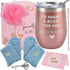 Sqeffort Birthday Gifts for Women - Insulated Tumbler 8 Pack Christmas Gift Bath Set Gifts for Women - Stainless Steel Tumbler with Lid - Best Relaxing Spa Gift Box Basket Present (Rose Gold)