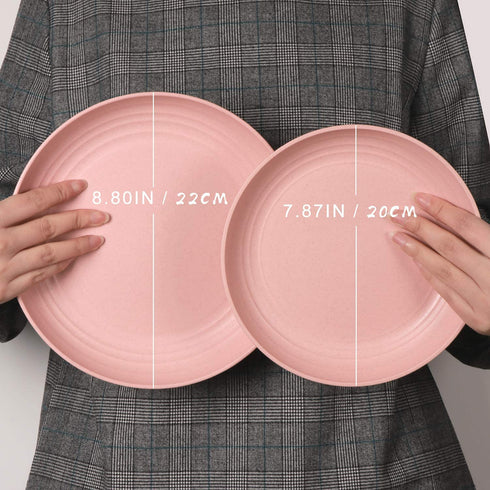 shopwithgreen Lightweight Wheat Straw Plates - 4 Pack 7.87'' Unbreakable Dinner Plates, Dishwasher & Microwave Safe, BPA free, for Kids, Toddler & Adults