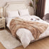 EMME Faux Fur Throw Blanket Fuzzy Soft and Plush Shaggy Fall Throw Blankets for Bed Long Fur Solid Warm Cozy Luxurious Fluffy Blanket for Sofa, Couch as Gift Home Decor (Throw, Tie Dye Beige)