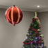 Alpine Corporation Hanging Christmas Ball Ornament with Chasing LED Lights, Plug-in Festive Indoor Holiday D©cor - 13-Inch - Red