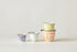Creative Co-Op Hand Stamped Striped Stoneware Measuring Cups (Set of 4 Sizes/Designs)