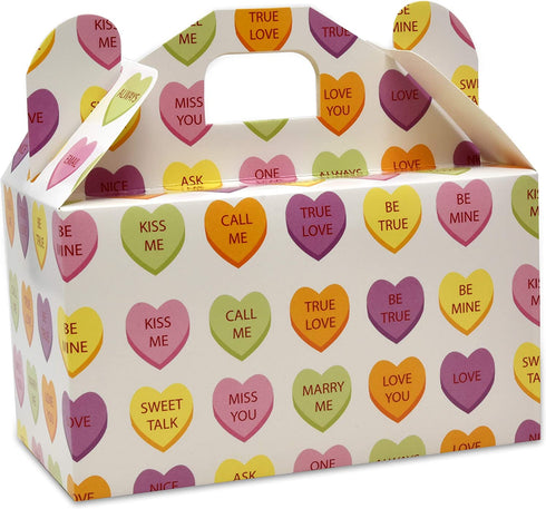 Valentine™s Day Treat Boxes 48 Pack Cardboard Hearts Goody Bag Cookie Holder Classroom Crafts Supplies Party Favors 4 Designs by Gift Boutique Measures: 6.2 x 3.5 x 3.5 Inches