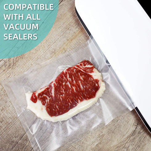 Happy Seal Vacuum Sealer Bags 100 Quart 8x12 Inch for Food Saver , Seal a Meal , BPA Free , Heavy Duty , Commercial Grade , Sous Vide Precut Storage Bag